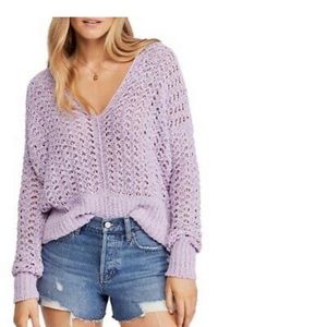 Free people lilac knit sweater